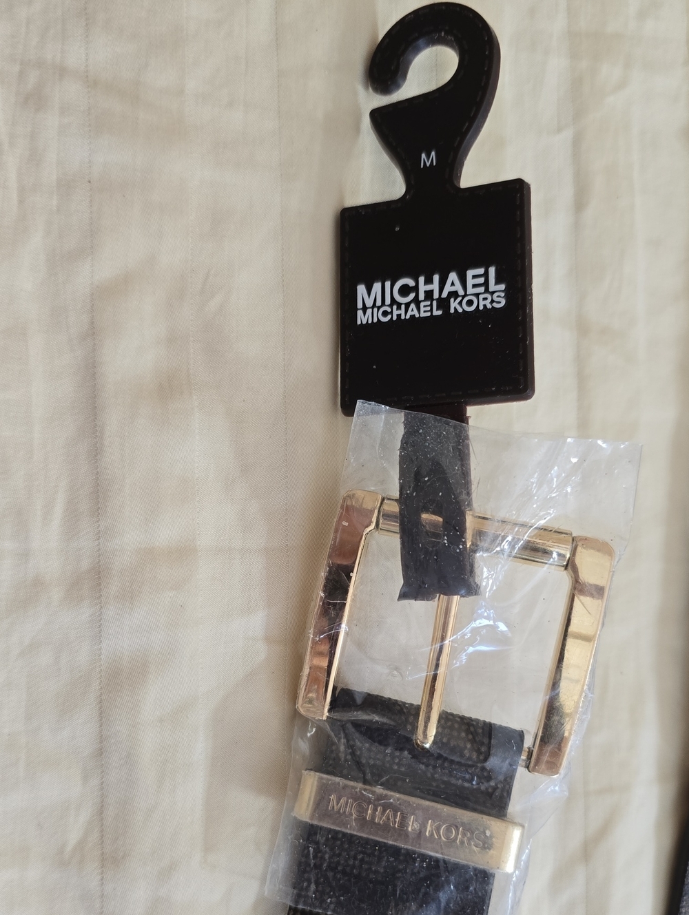 WOMEN'S MICHAEL Michael Kors Brown Belt with Gold Buckle